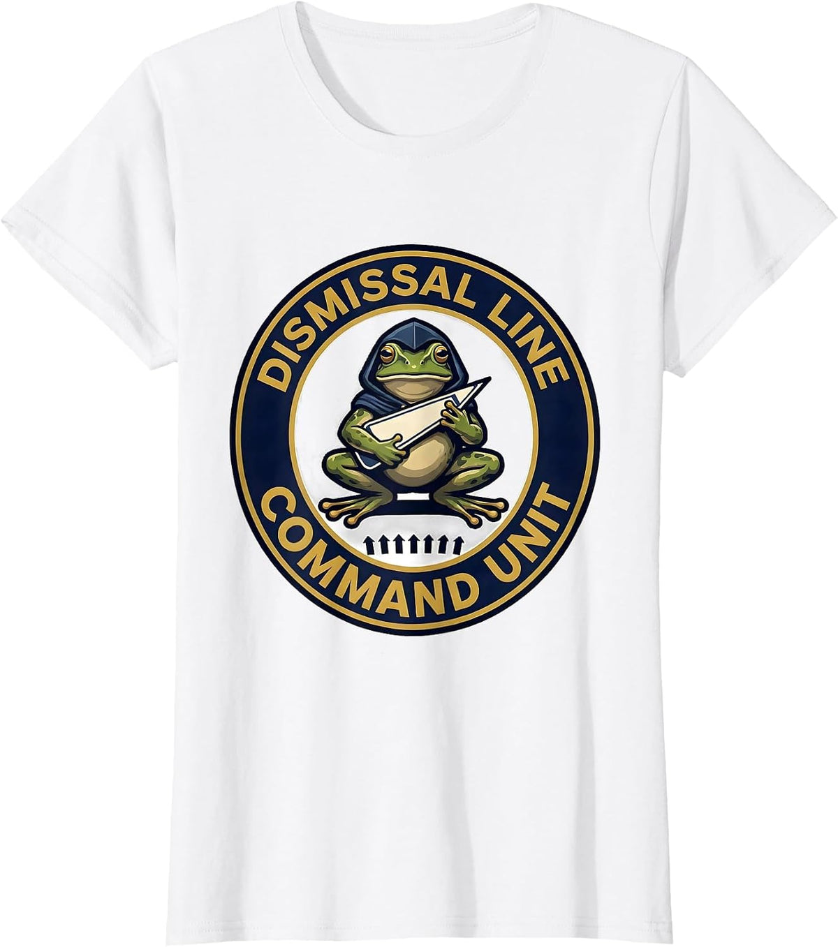 Dismissal Line Command Unit Funny Teacher Frog Back T-Shirt - White