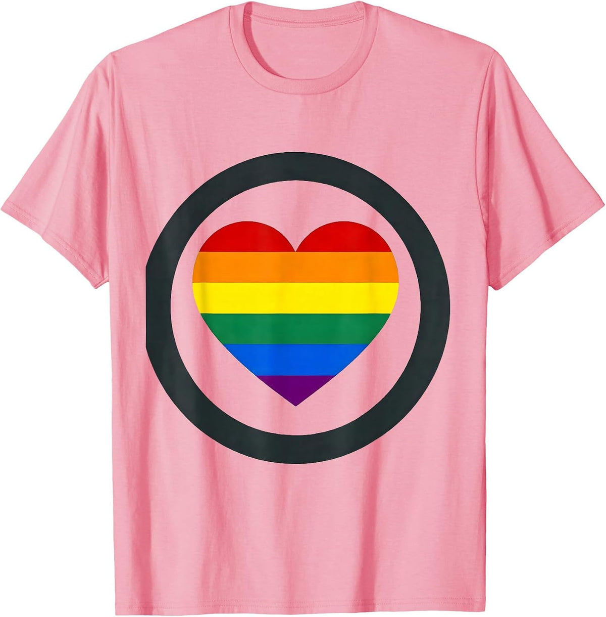Men's Pride Heart Flag Stripes Illustration T-Shirt - Pink