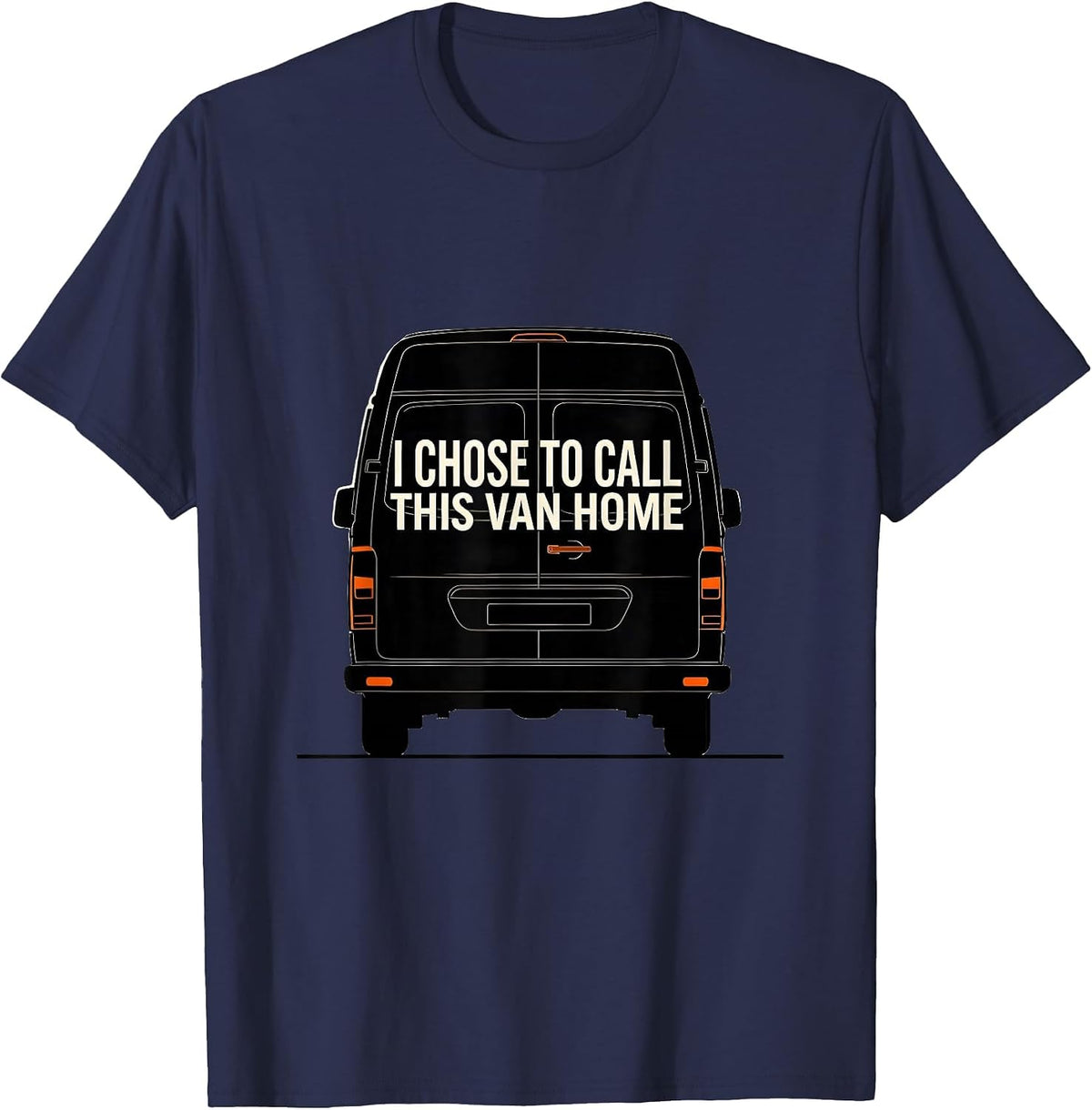 Men's I Chose To Call This Van Home Retro Van Life Nomad Gift T-Shirt - Navy Blue