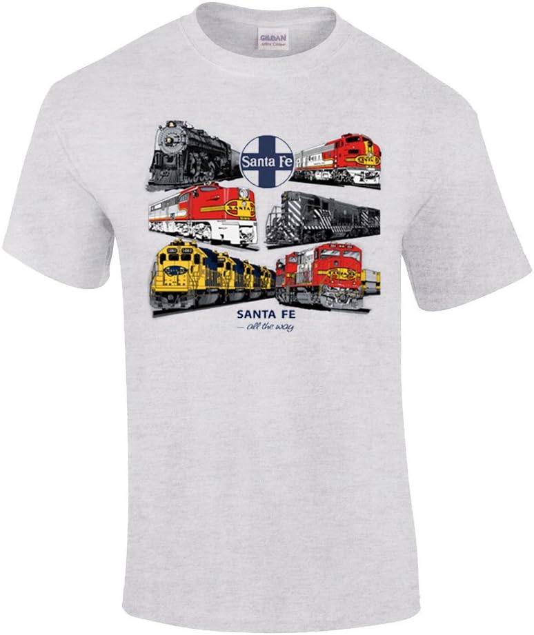 Daylight Sales Santa Fe All The Way Authentic Railroad T-Shirt [56] - Adult Grey