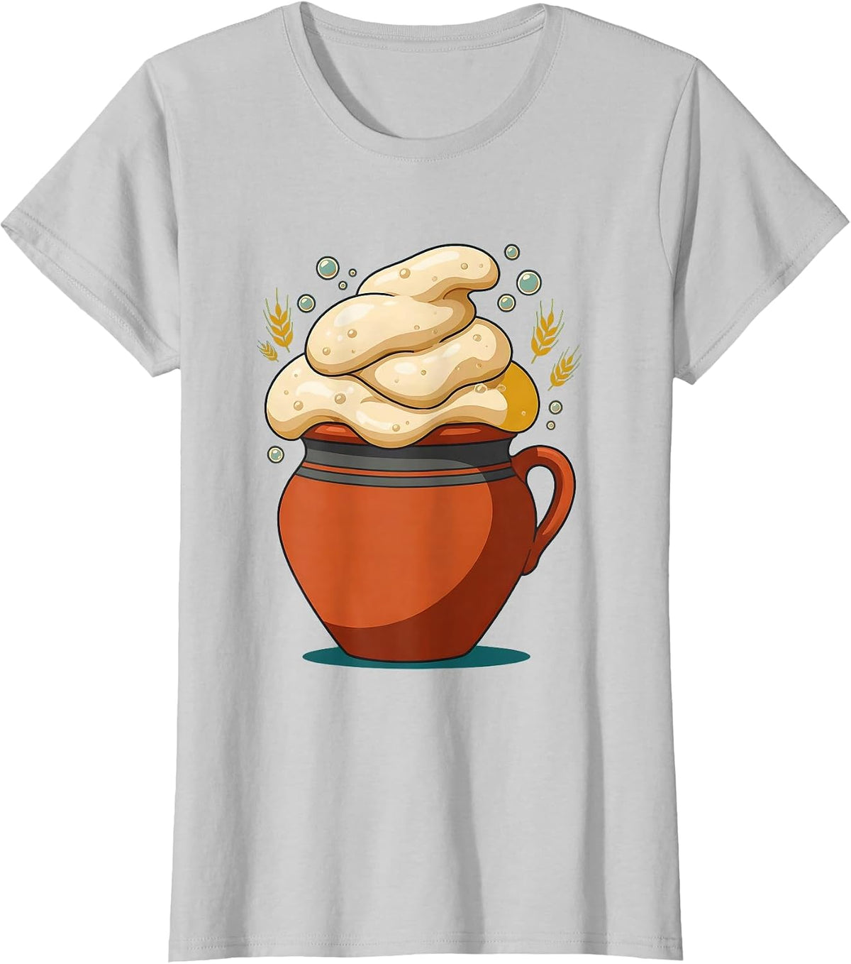 Sourdough Era Clay Crock Active Starter Illustration T-Shirt - Silver Grey