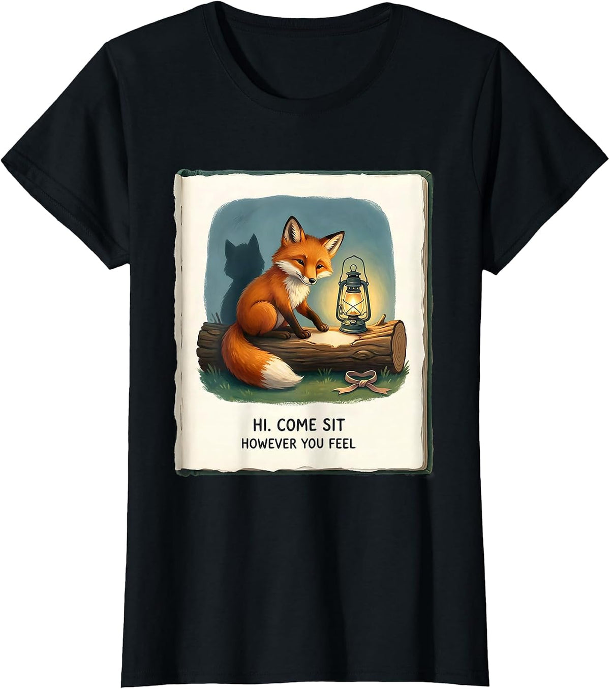 Hi Come Sit However You Feel Inspirational Mental Health T-Shirt - Black