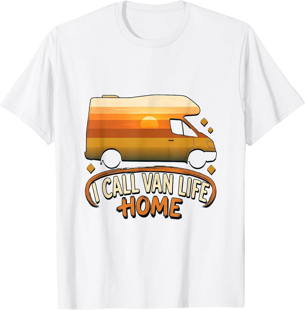 Men's I Call Van Life Home Retro Van Dwellers Nomads Gift T-Shirt - White