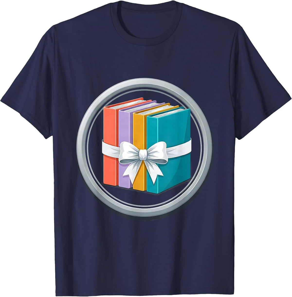 Men's Paraprofessional Colorful Lesson Binders Graphic T-Shirt - Navy Blue