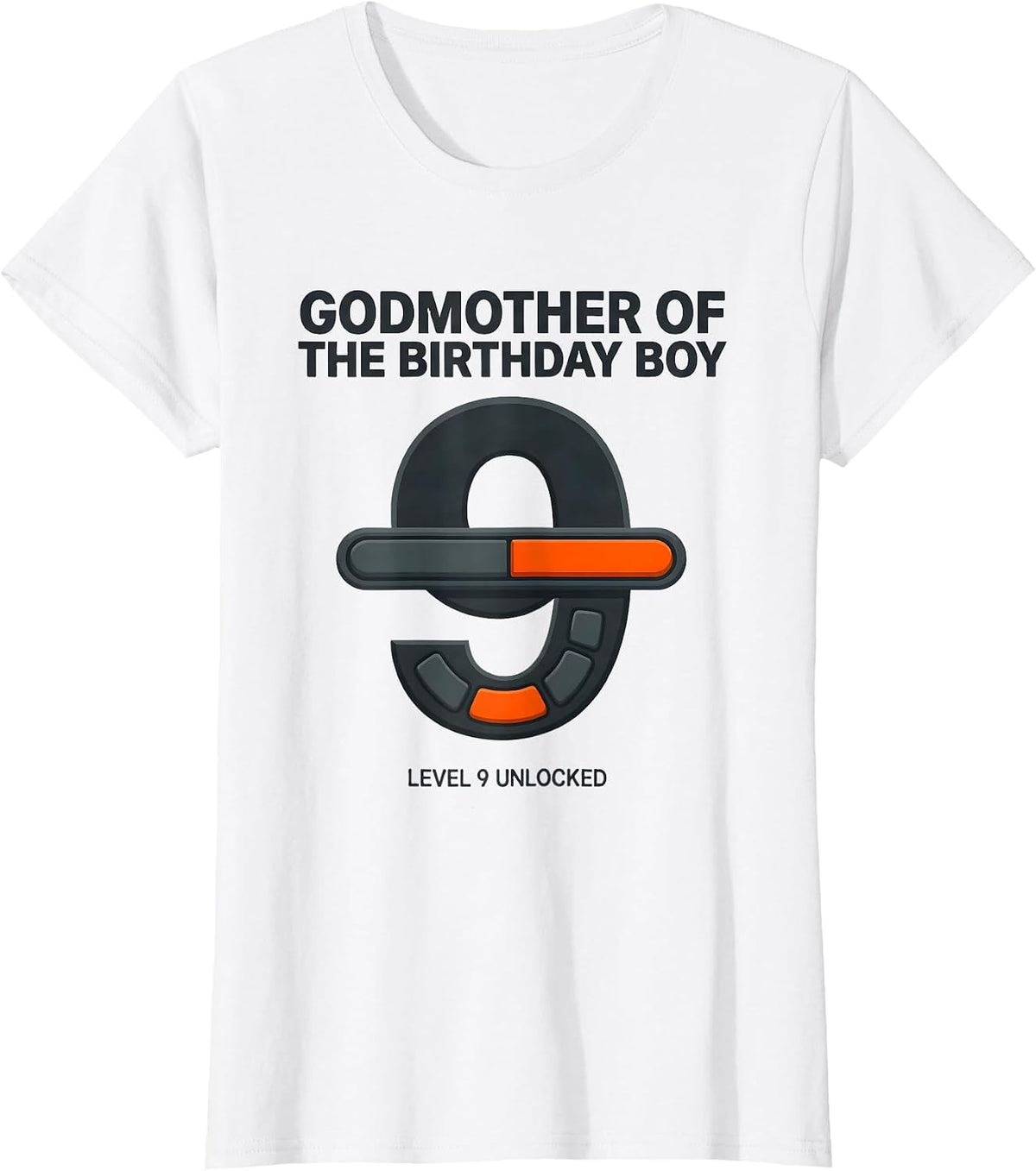 Godmother Of The Birthday Boy Level 9 Unlocked Matching T-Shirt - White