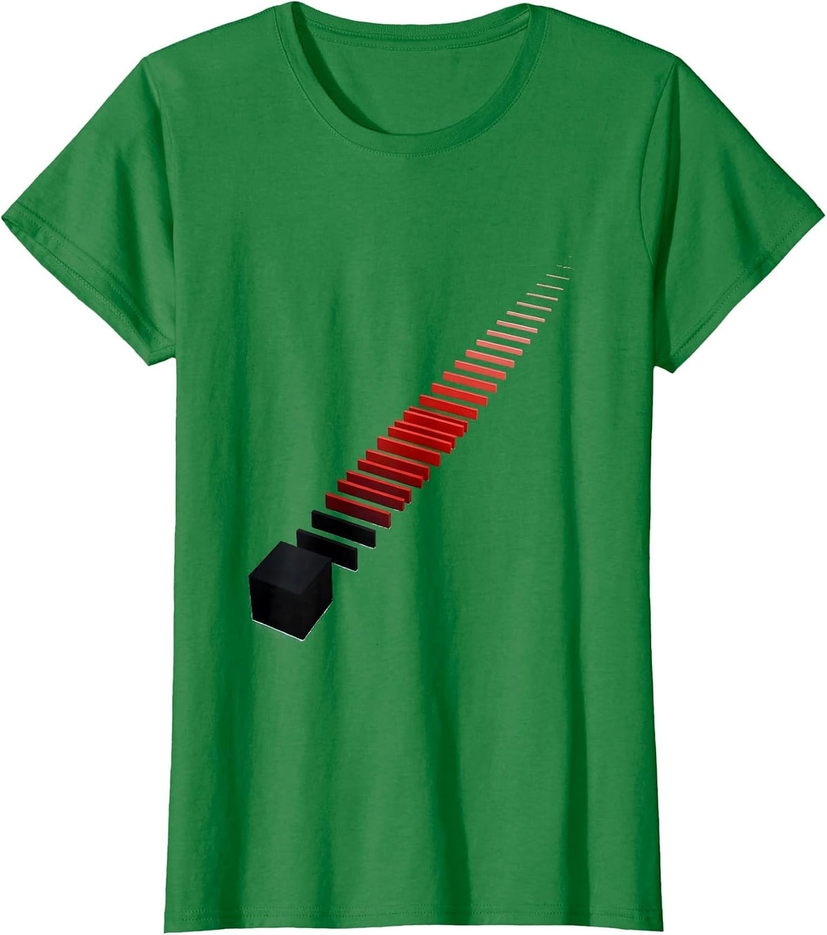 Women's Diagonal Pulse Bars Ham Radio Operator Humor T-Shirt - Kelly Green