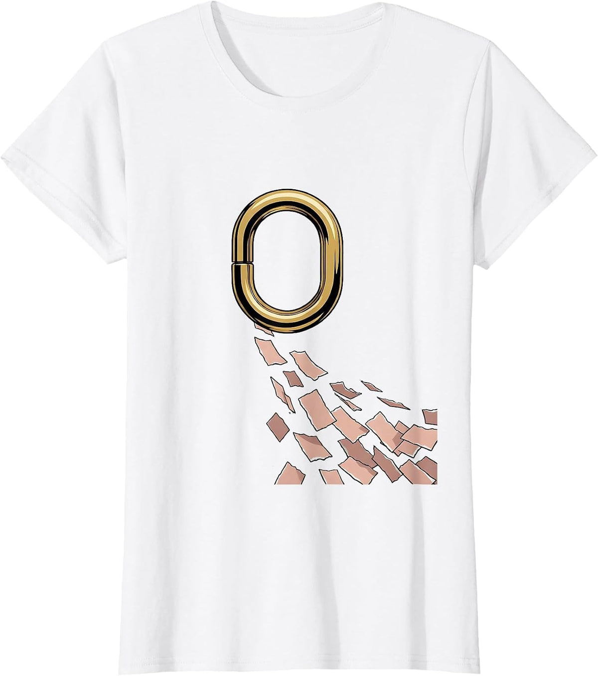 Women's Gold Hoop Lock Black Women Pride Sisterhood T-Shirt - White