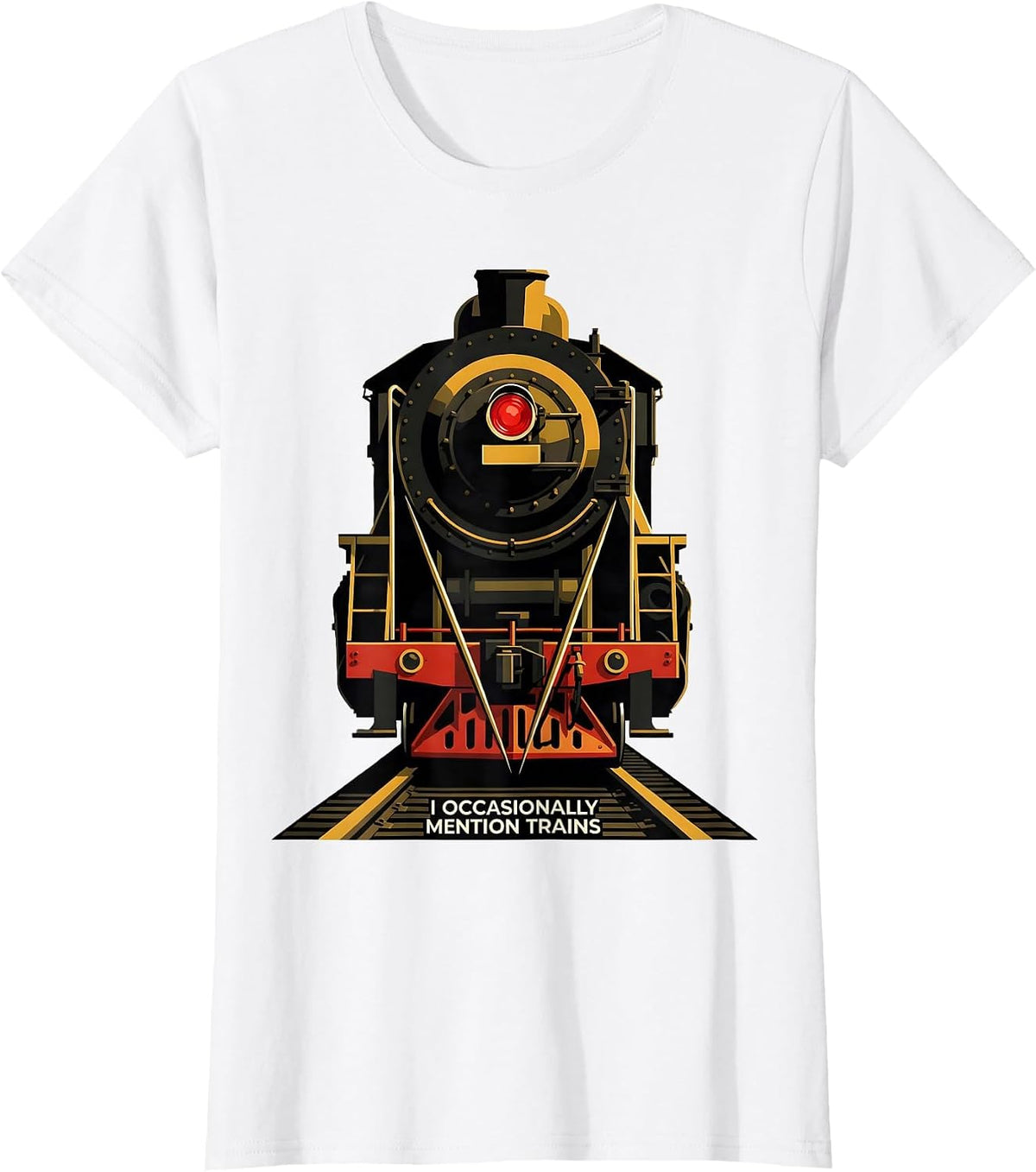 I Occasionally Mention Trains Funny Train Enthusiast Model T-Shirt - White
