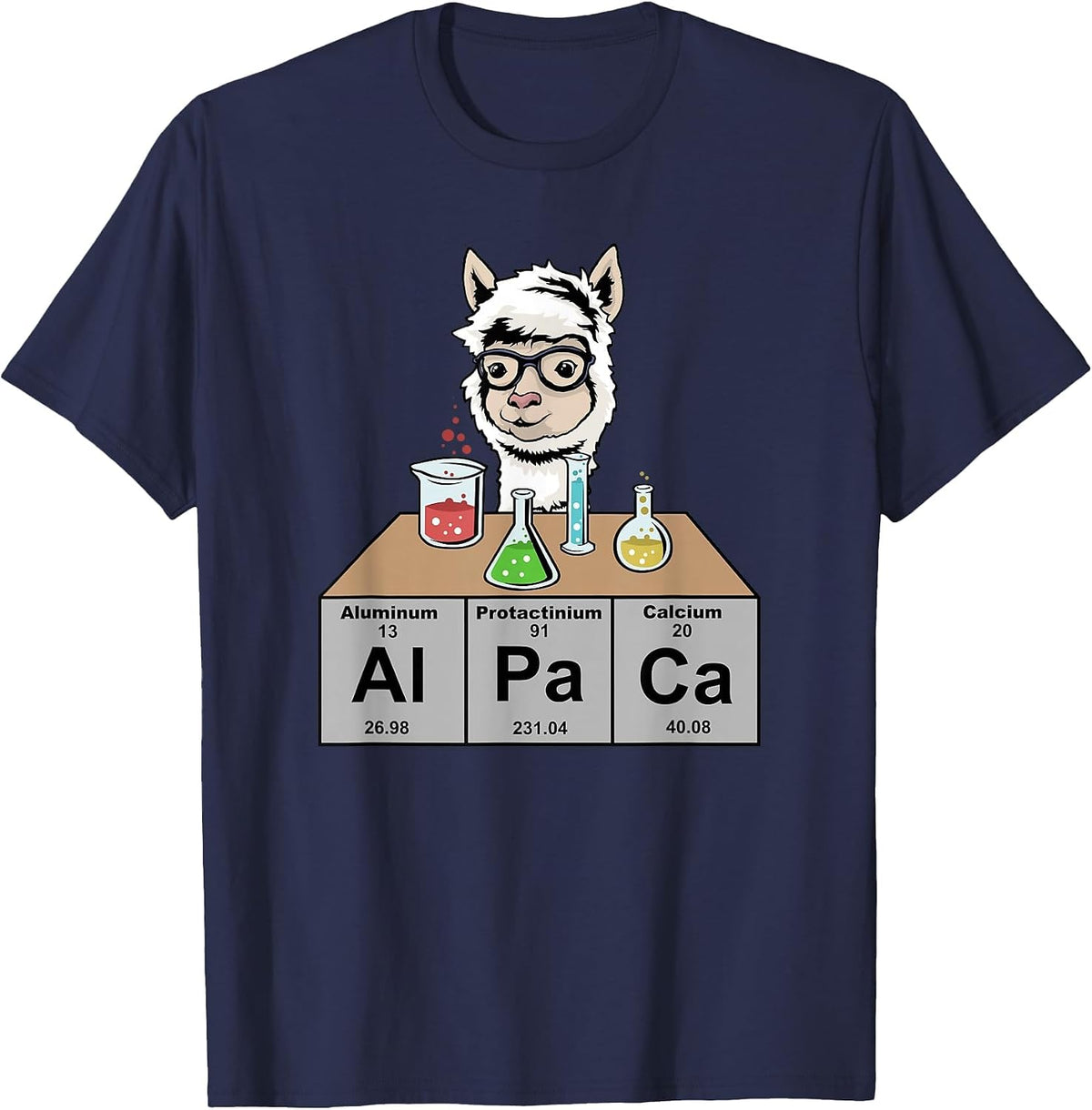 Chemistry Alpaca Tshirt | Funny Chemistry Shirt T-Shirt - Navy Blue