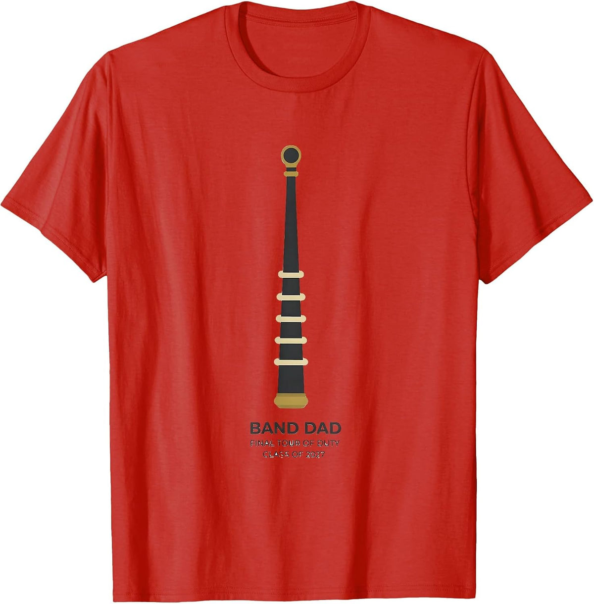 Men's Band Dad — Final Tour Of Duty, Class Of 2027 Senior T-Shirt - Red