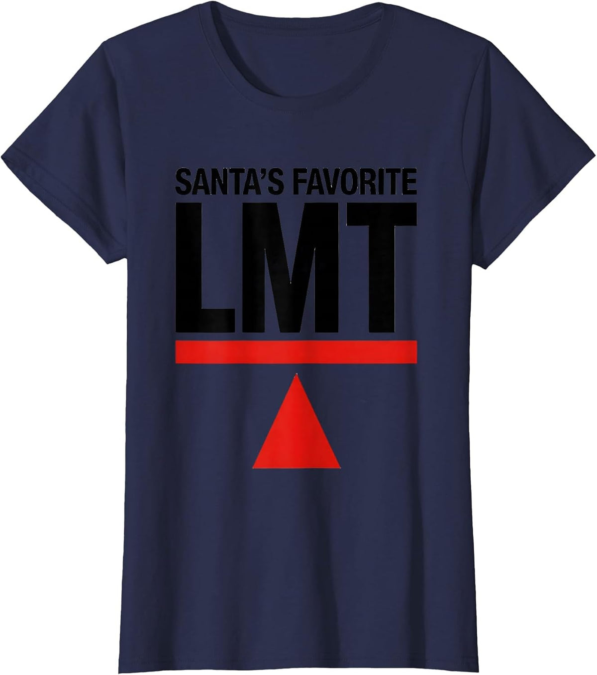 Women's Santa's Favorite LMT Funny Physical Therapy Christmas T-Shirt - Navy Blue