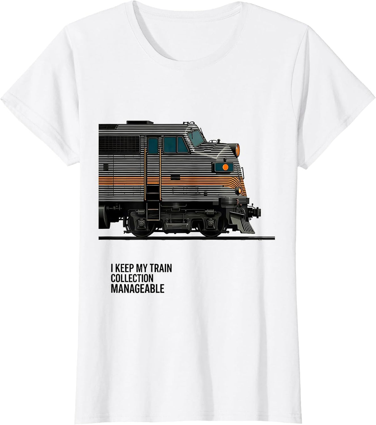 Women's I Keep My Train Collection Manageable Funny Train Enthusiast T-Shirt - White