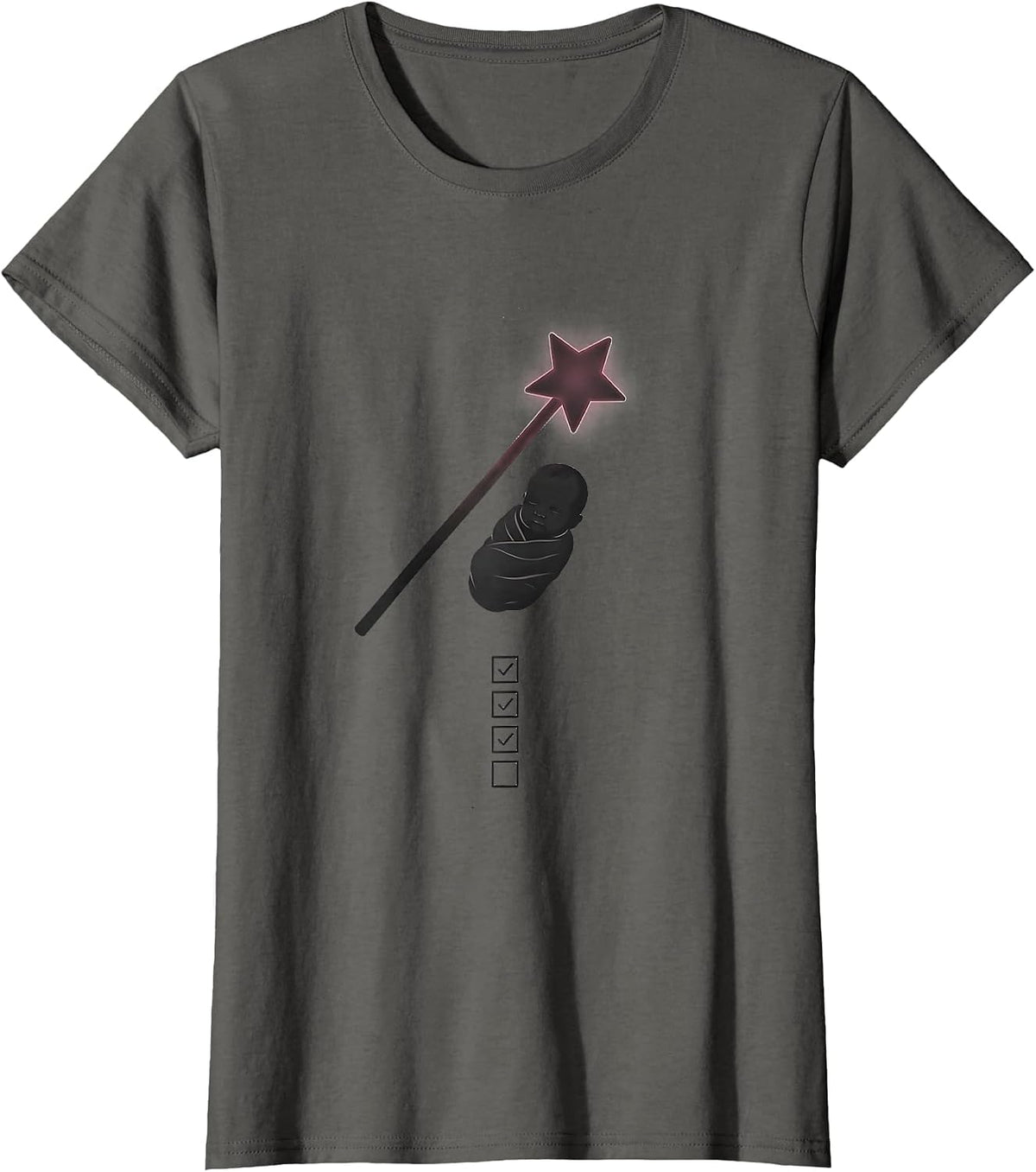 Women's Fairy Godmother Star Baby Minimalist Whimsical Gift T-Shirt - Asphalt Grey