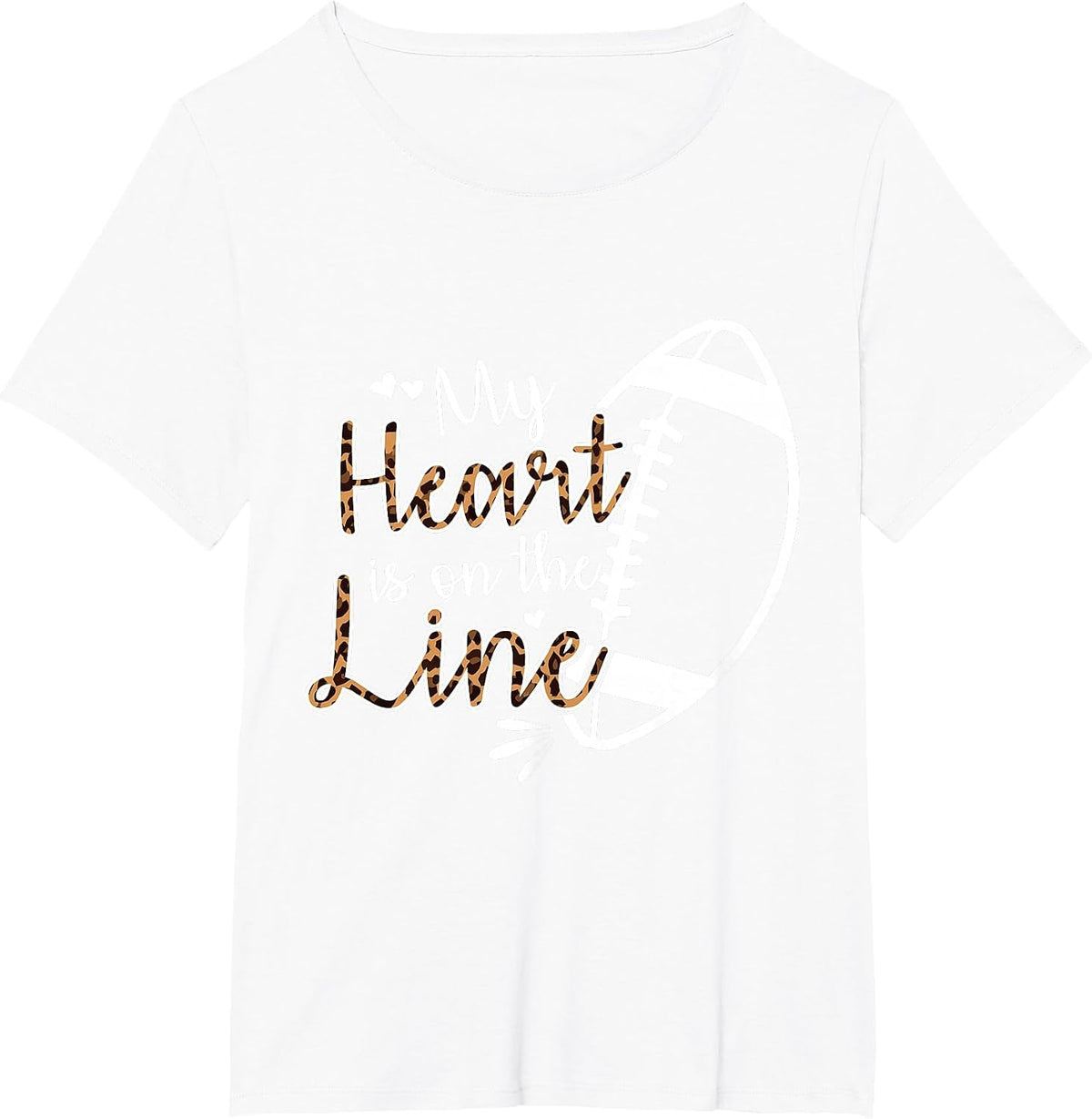 My Heart is On The Line Lineman Football T-Shirt - White