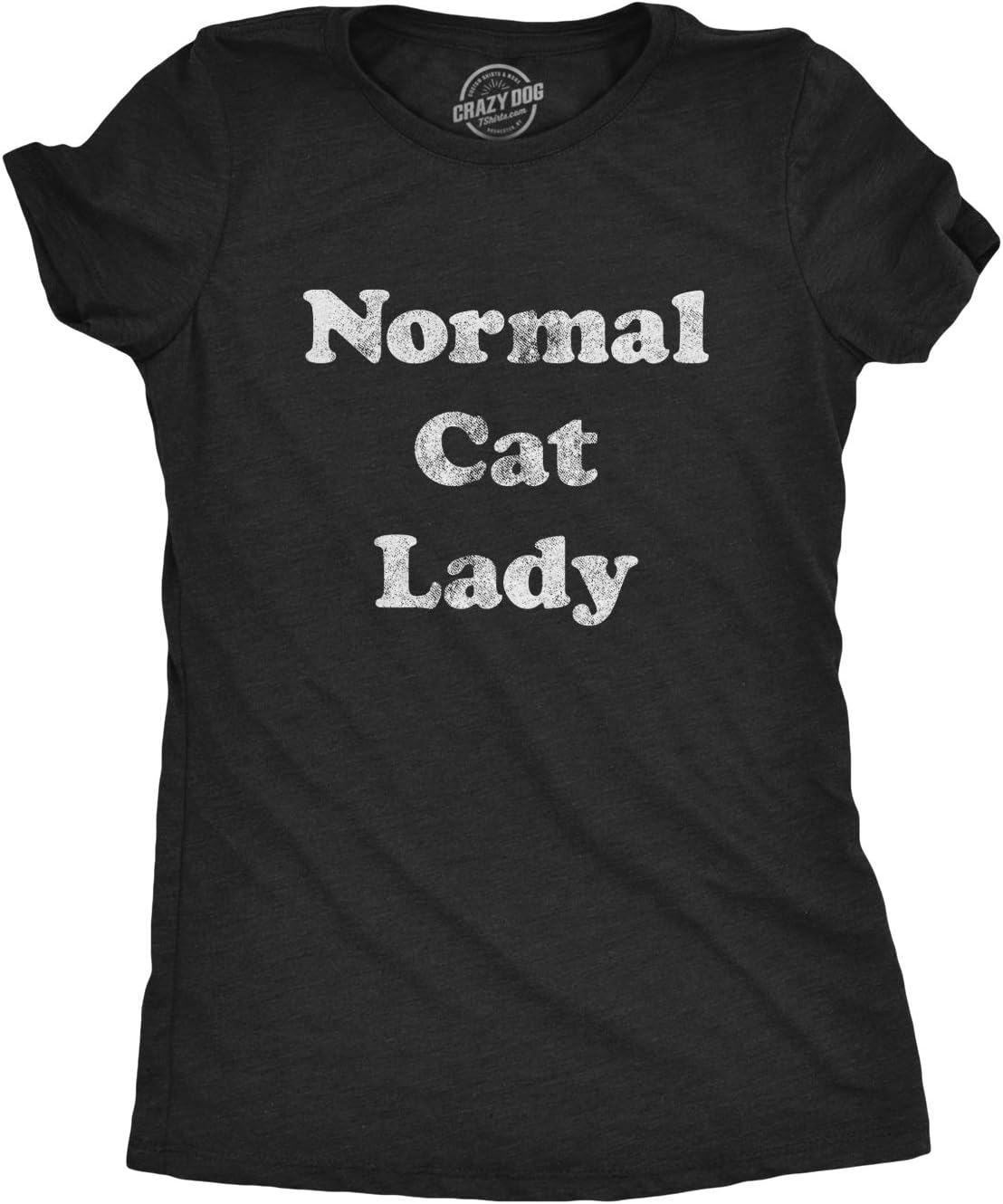 Womens Dog Mom and Cat Mom Shirts Funny Cute Tees for Pet Owners - Heather Black - Normal Cat Lady