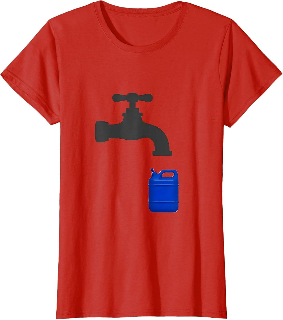 Women's Faucet Jerry Can Minimalist Van Life Nomad T-Shirt - Red