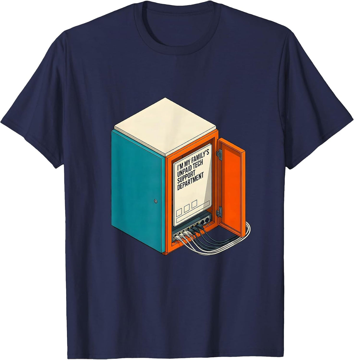 I'm My Family's Unpaid Tech Support Department Funny T-Shirt - Navy Blue
