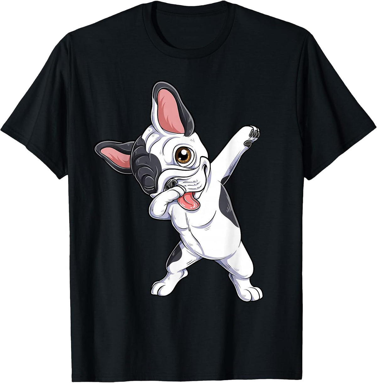 French Bulldog Dab Cool Frenchie Dog Dabbing Boys Girls Kids T-Shirt - Black