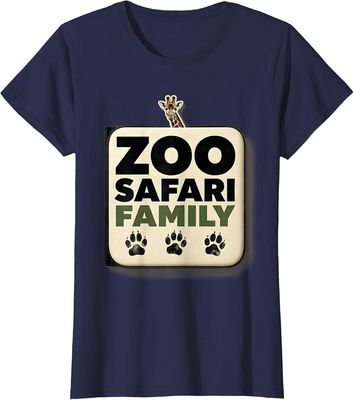 Women's Zoo Safari Family Playful Family Birthday Zoo Trip Matching T-Shirt - Navy Blue