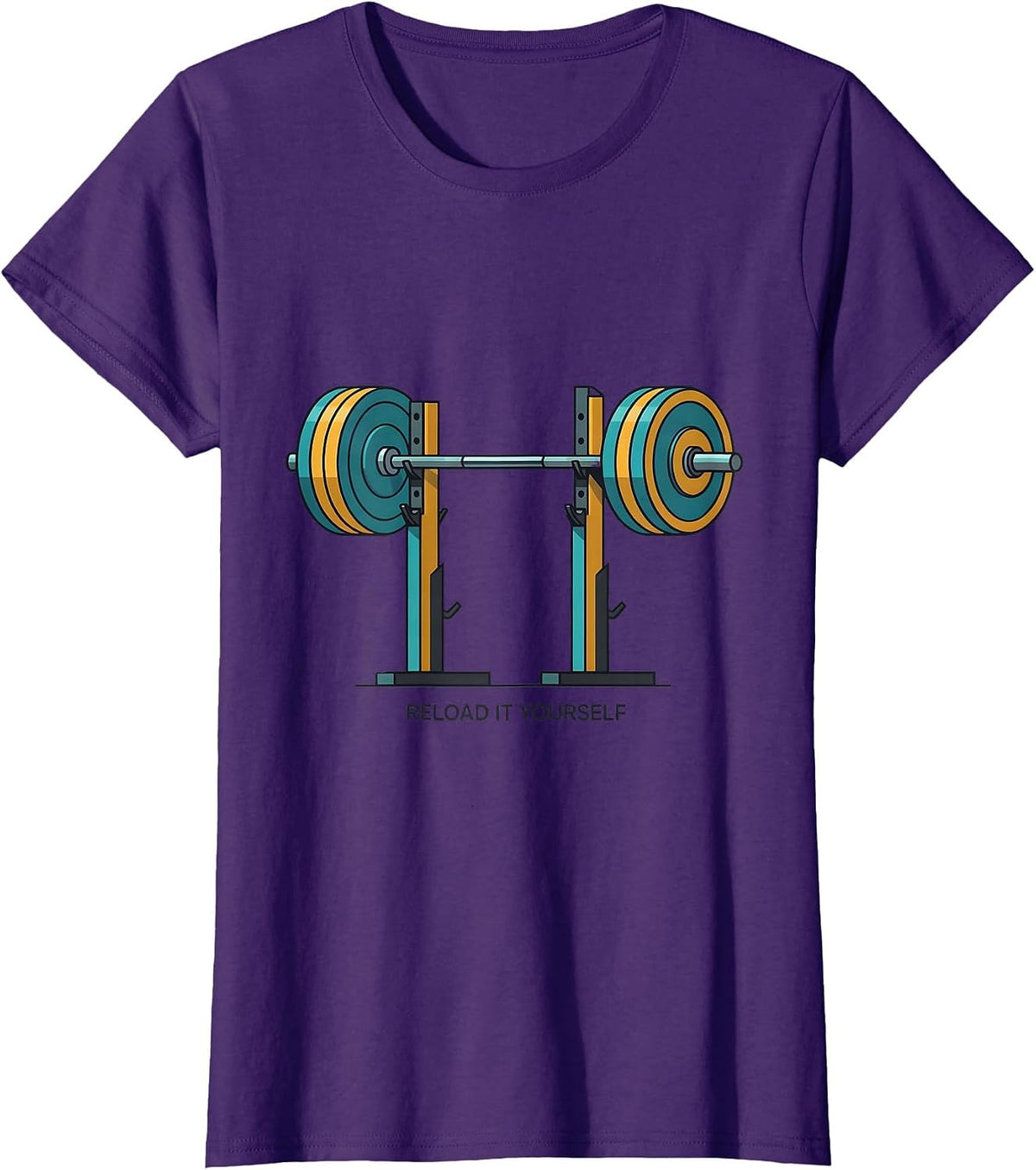 Reload It Yourself Funny Gym Workout Deadpan Humor T-Shirt - Purple