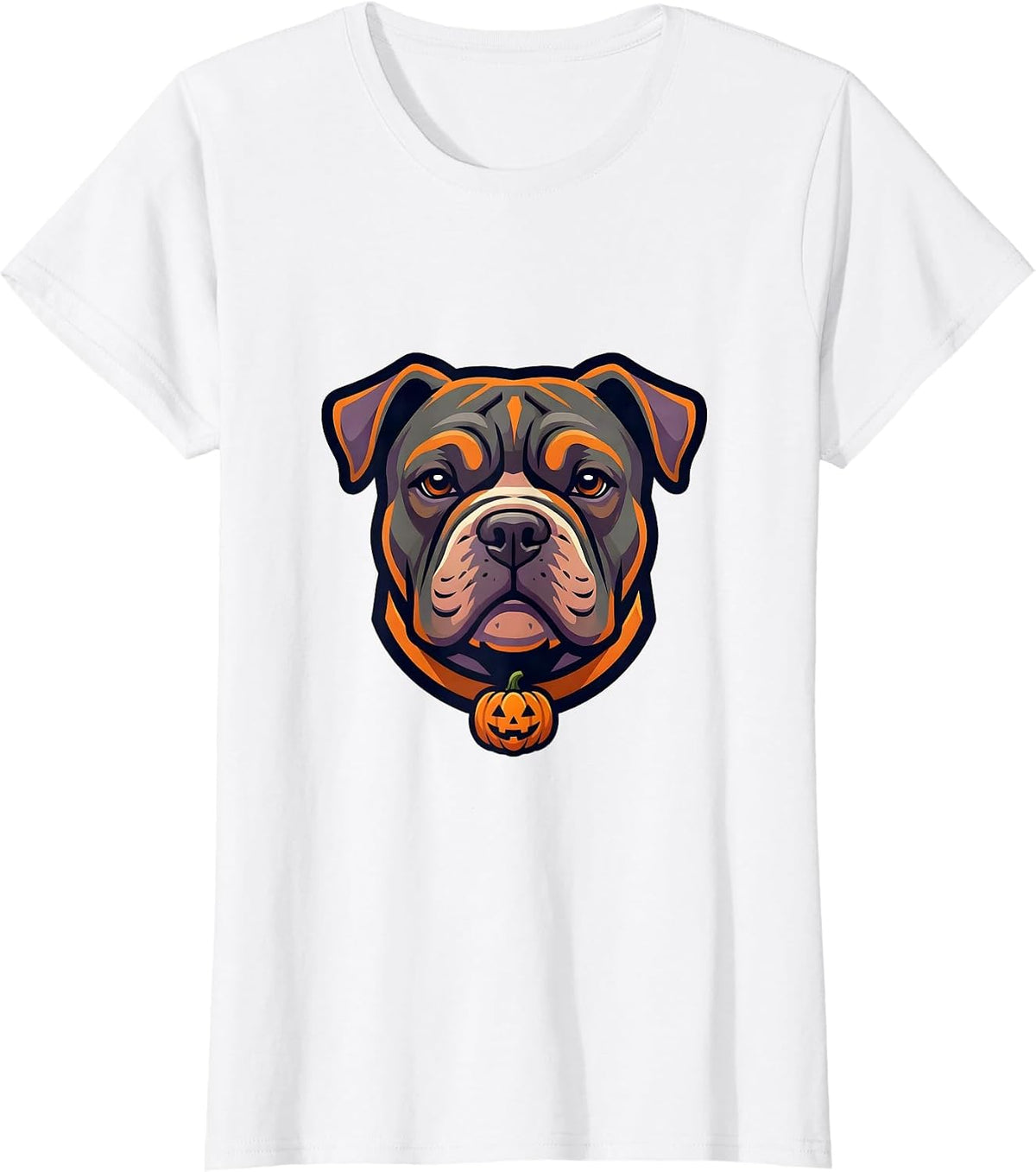 Pitbull Ghost Collar Halloween Dog Lover Mascot T-Shirt - White