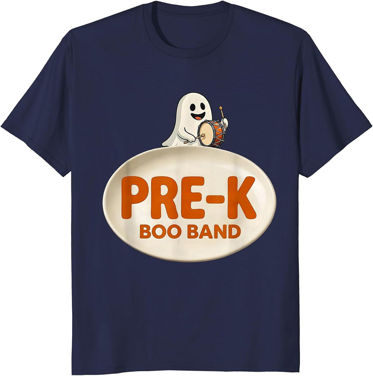 Men's Pre-K Boo Band Cute Playful Halloween Teacher Preschool T-Shirt - Navy Blue