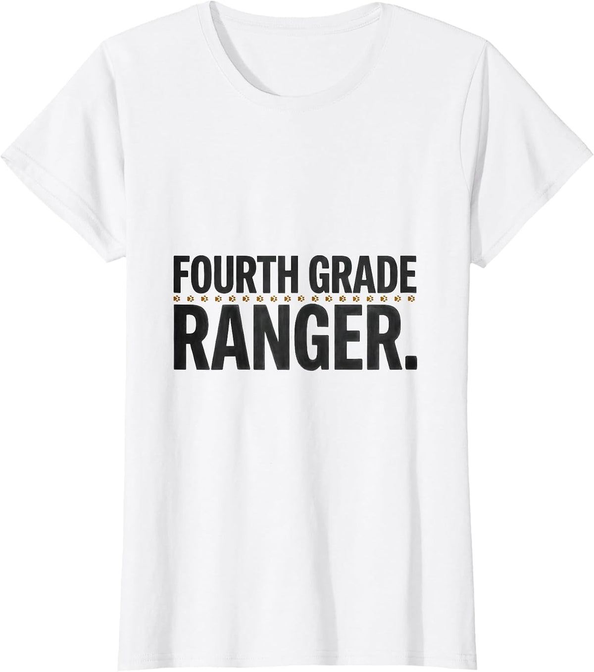 Fourth Grade Ranger Wild About School Animal Print Teacher T-Shirt - White