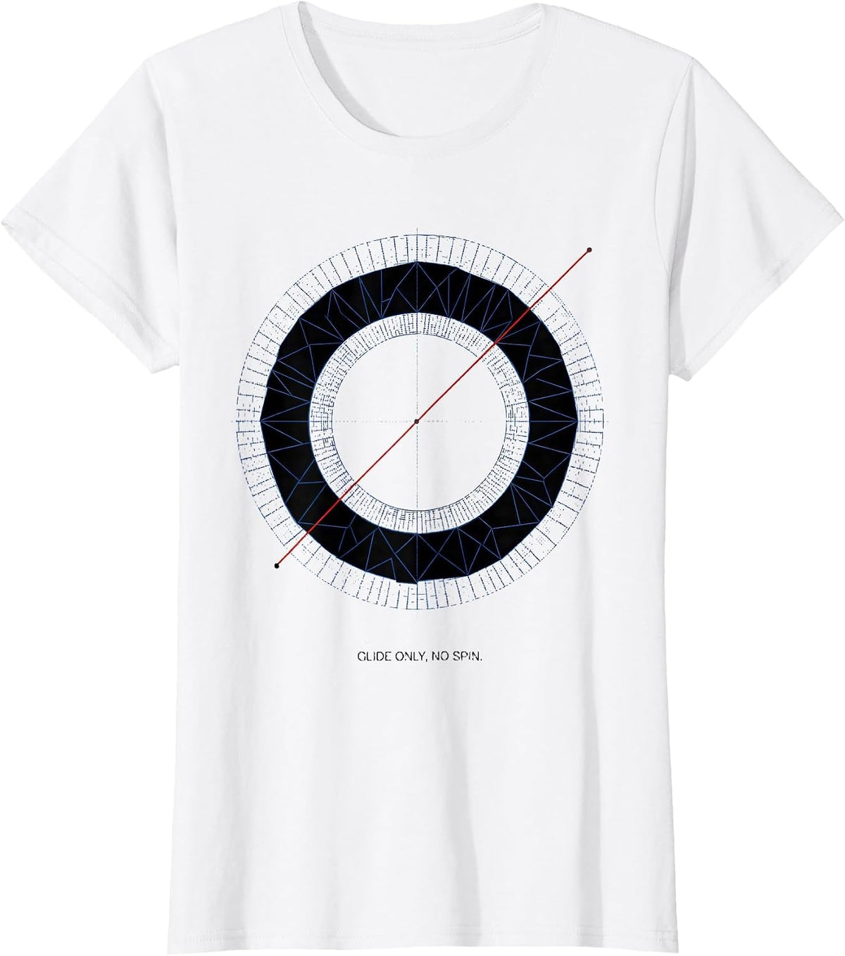 Women's Glide Only No Spin Geometric Throwers Defiant Humor Gift T-Shirt - White