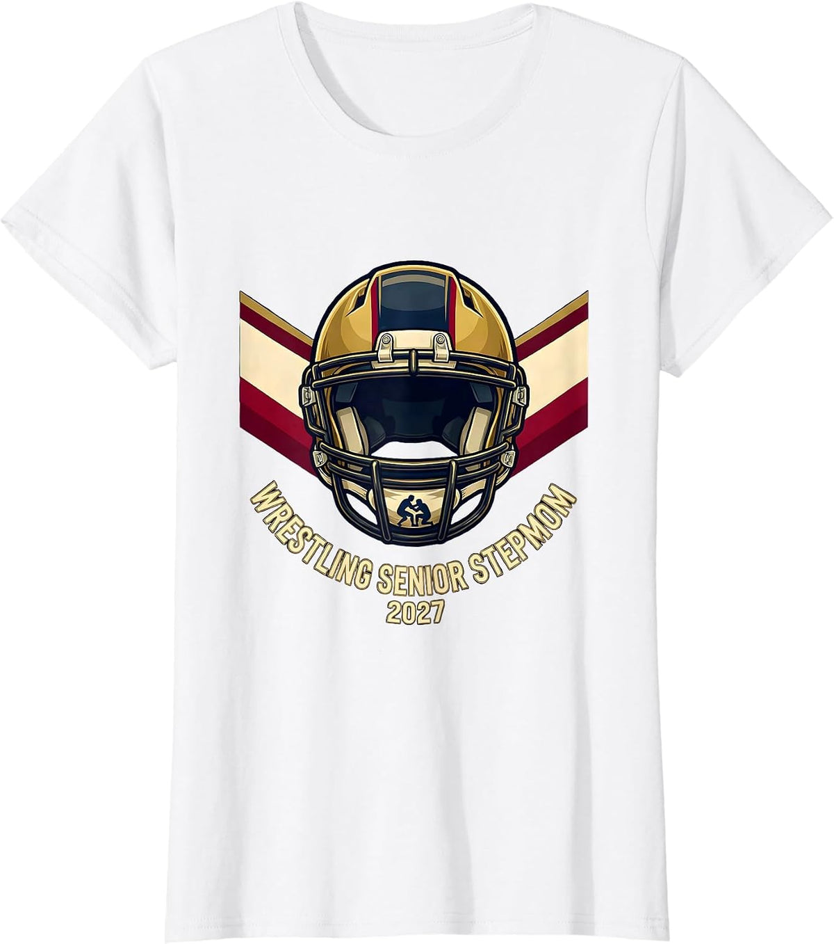 Wrestling Senior Stepmom 2027 Graduation Senior Night T-Shirt - White