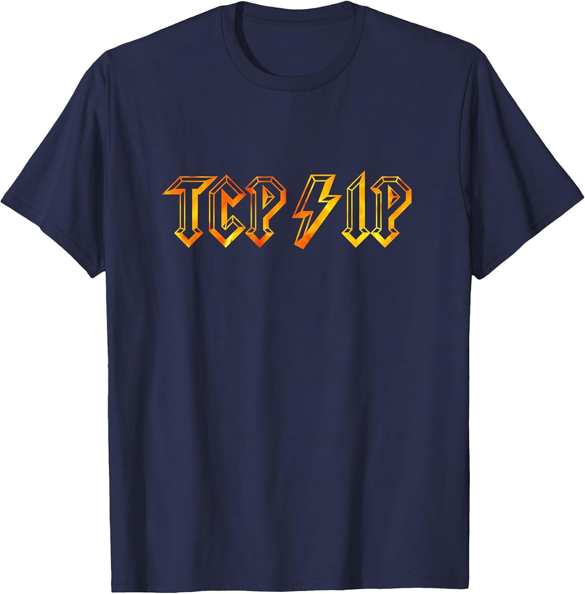 TCP/IP in Rock N Roll Style - Computer Geeks' Networking T-Shirt - Navy Blue