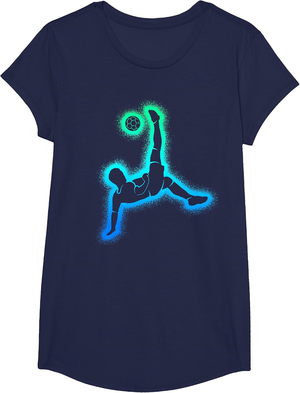 Soccer Player Game Kids Boys Men Soccer T-Shirt - Girls Navy Blue