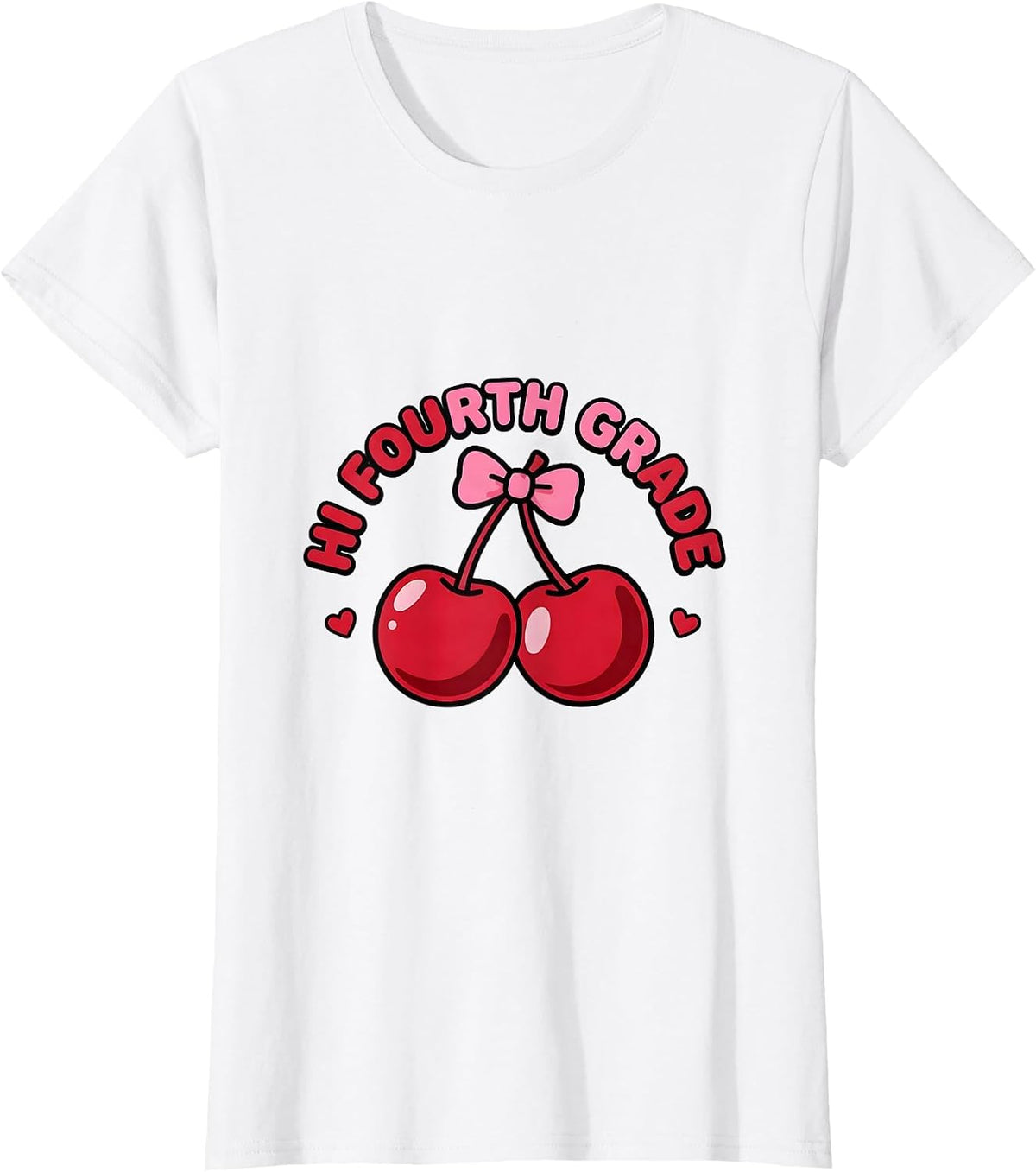 Women's Hi Fourth Grade Leopard Teacher Back To School Girls T-Shirt - White