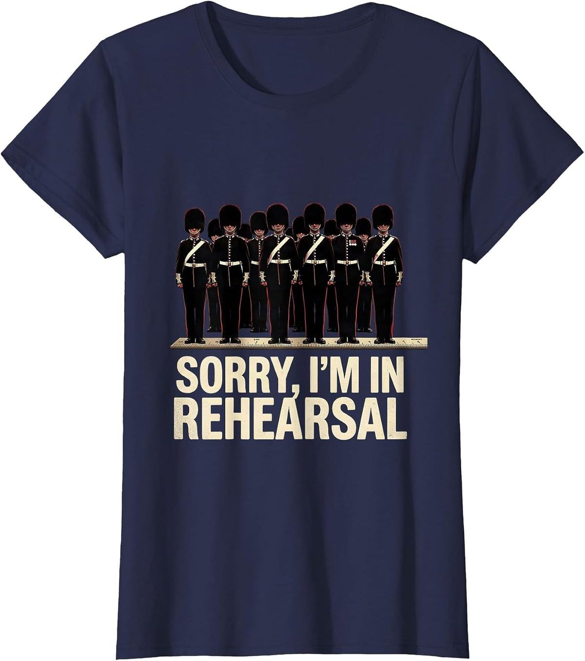 Women's Sorry, I'm In Rehearsal Funny Marching Band Band Camp Gift T-Shirt - Navy Blue