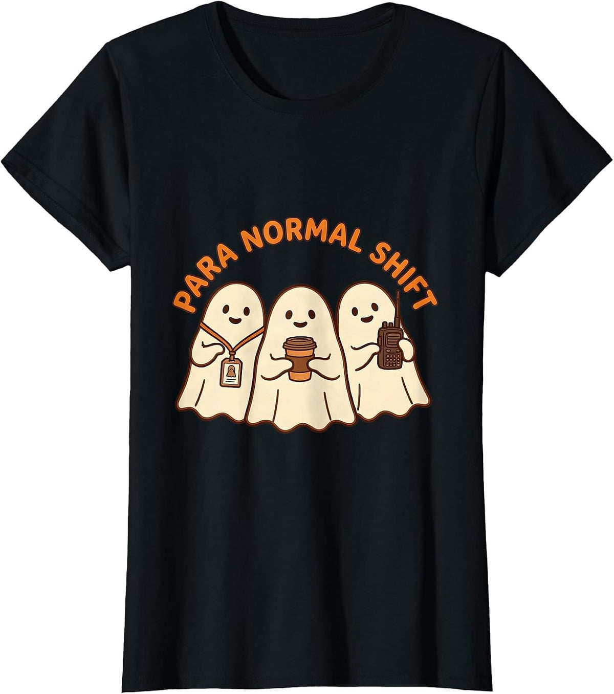 Para Normal Shift Cute Ghost SPED Paraprofessional Halloween T-Shirt - Black