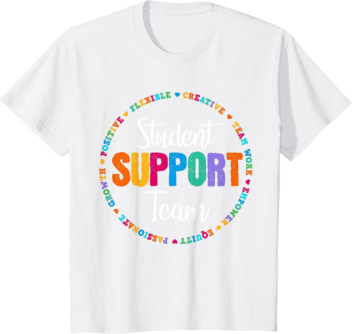 Student Support Team Counselor Social Worker Teacher Crew T-Shirt - White