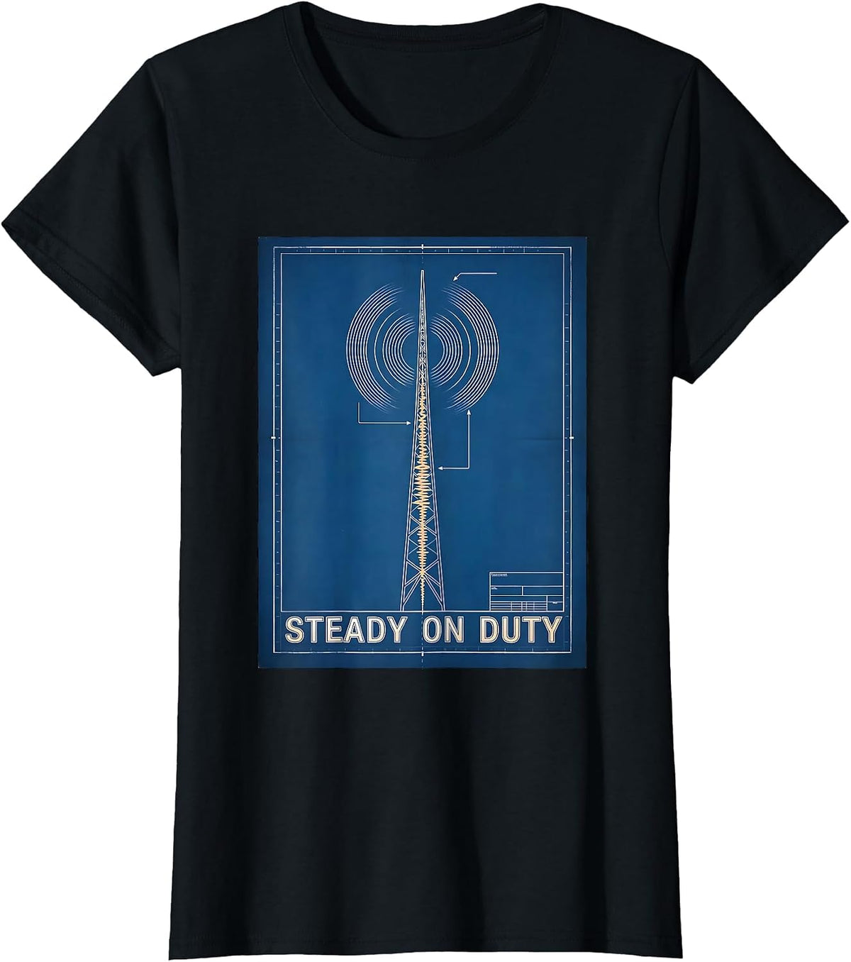 Steady On Duty Funny Ham Radio Amateur Radio Operator T-Shirt - Black