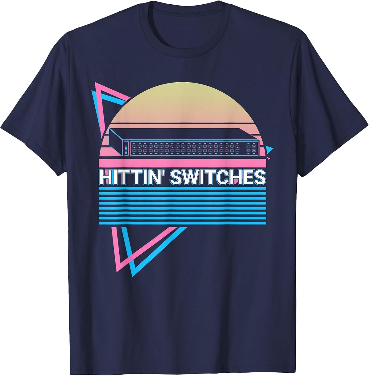 Network Engineering Retro Hittin' Switches T-Shirt - Navy Blue