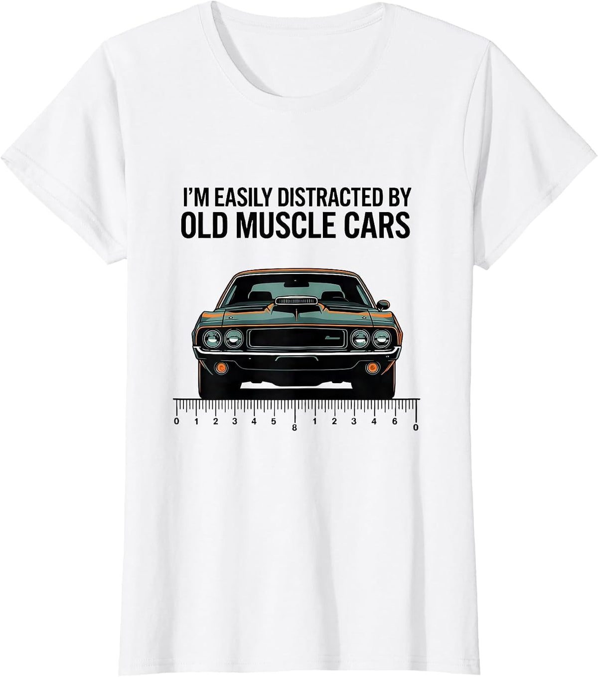 Women's I'm Easily Distracted By Old Muscle Cars Vintage Car Guy T-Shirt - White