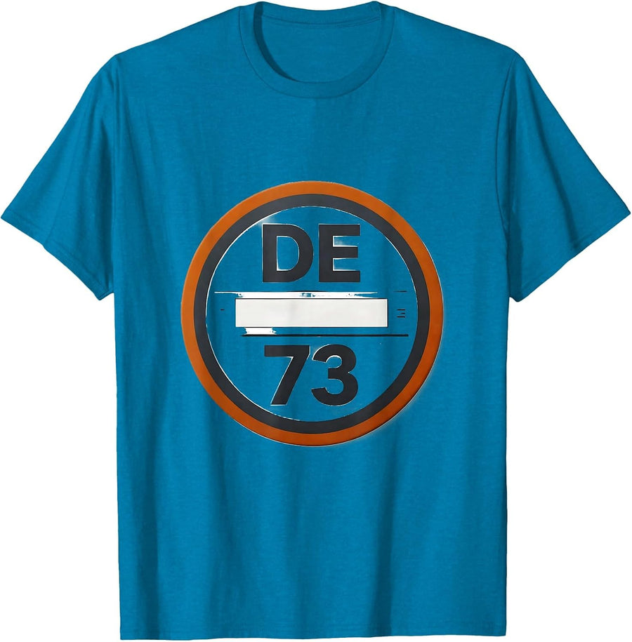 DE · 73 Minimalist Ham Radio Operator Hobbyist Pride Humor T-Shirt - Sapphire Blue