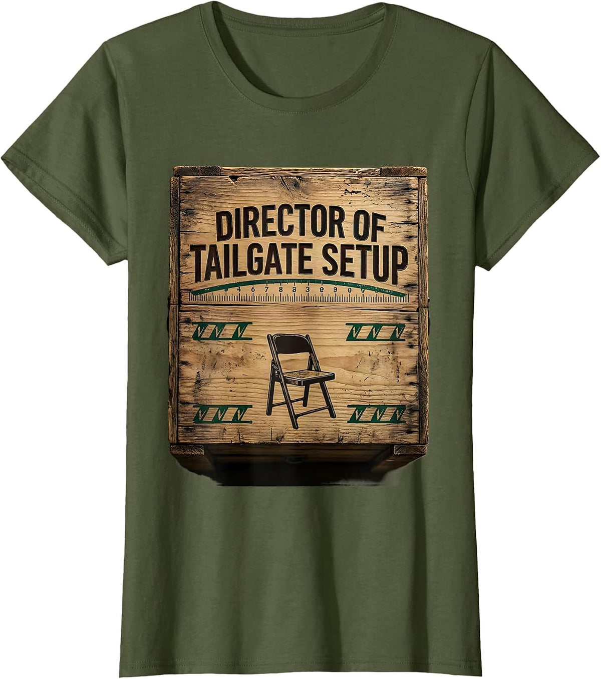 Women's Director Of Tailgate Setup Vintage Marching Band Mom Humor T-Shirt - Olive Green