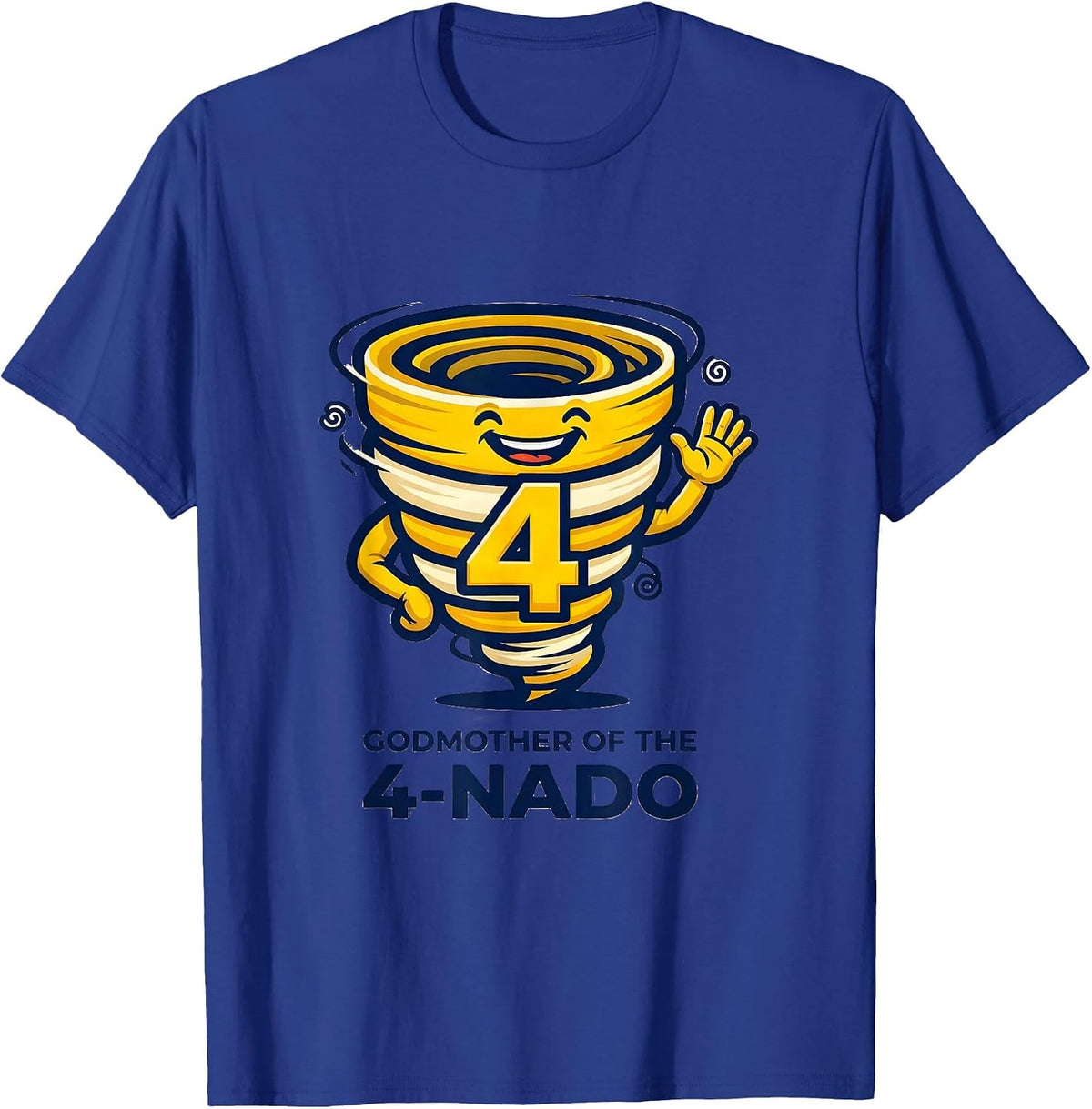 Men's Godmother of the 4-Nado Funny Tornado Toddler Birthday Party T-Shirt - Royal Blue