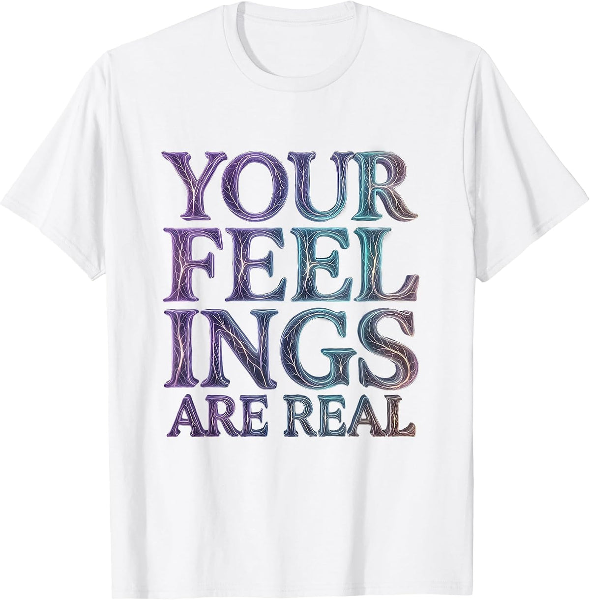 Men's Your Feelings Are Real Mental Health Matters Design T-Shirt - White