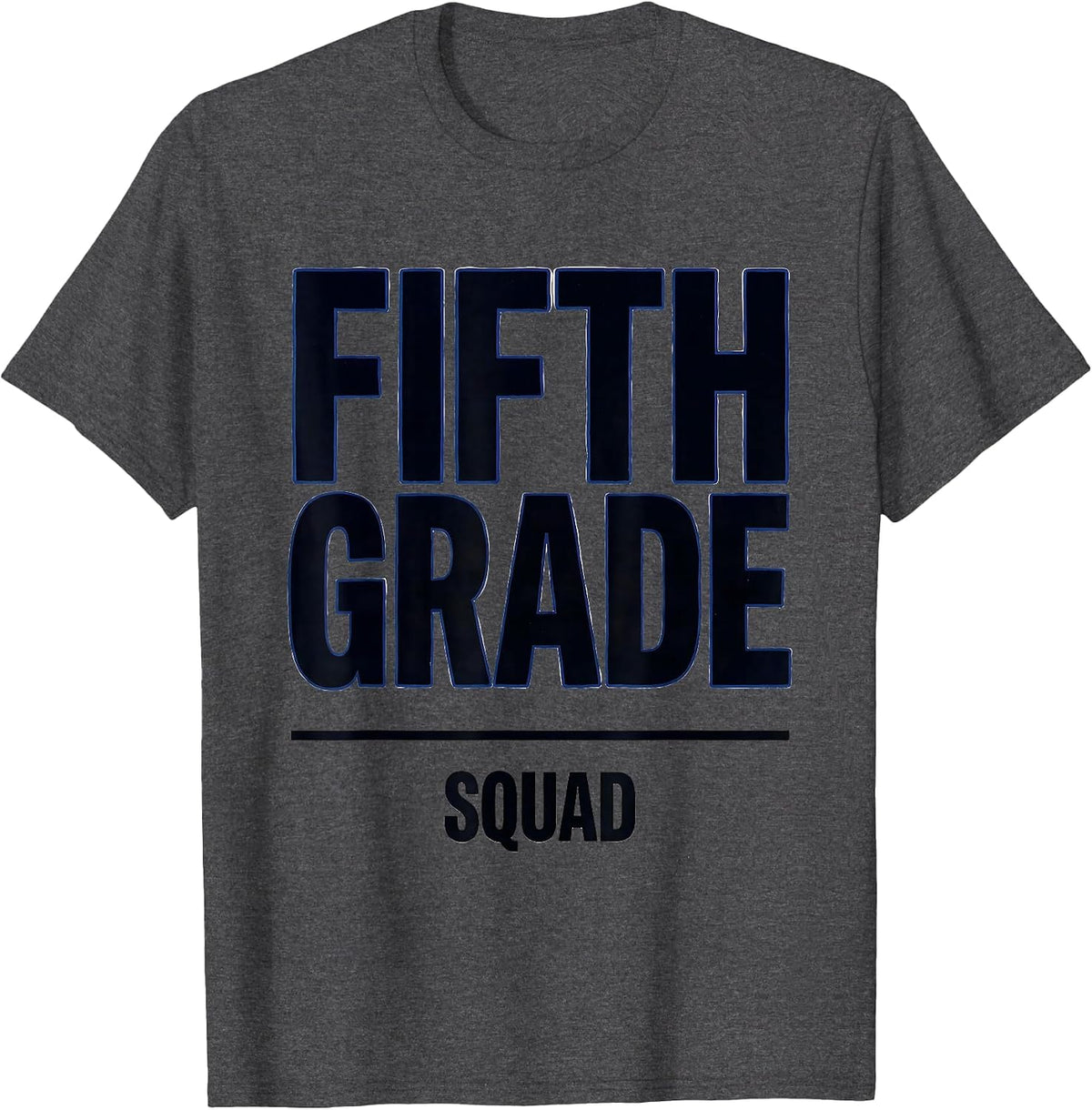 Men's Fifth Grade Squad Cheerful Back to School Teacher Student T-Shirt - Dark Heather Grey