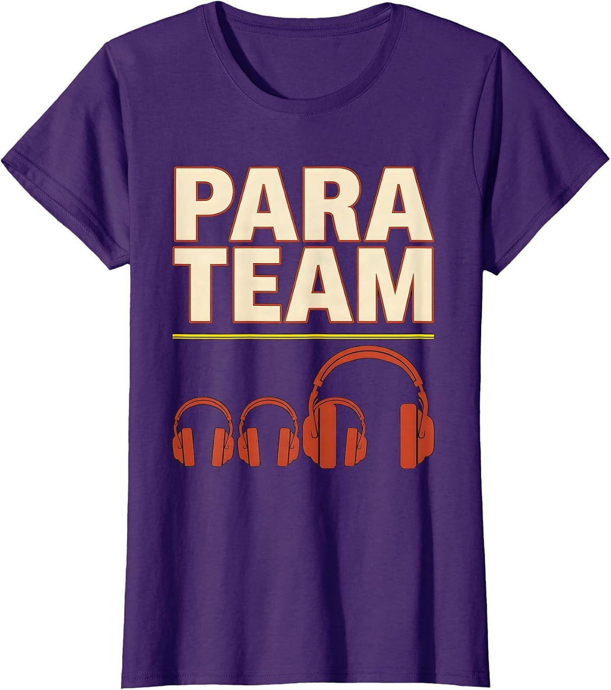 Women's Para Team Screenprint Poster Paraprofessional Teacher T-Shirt - Purple