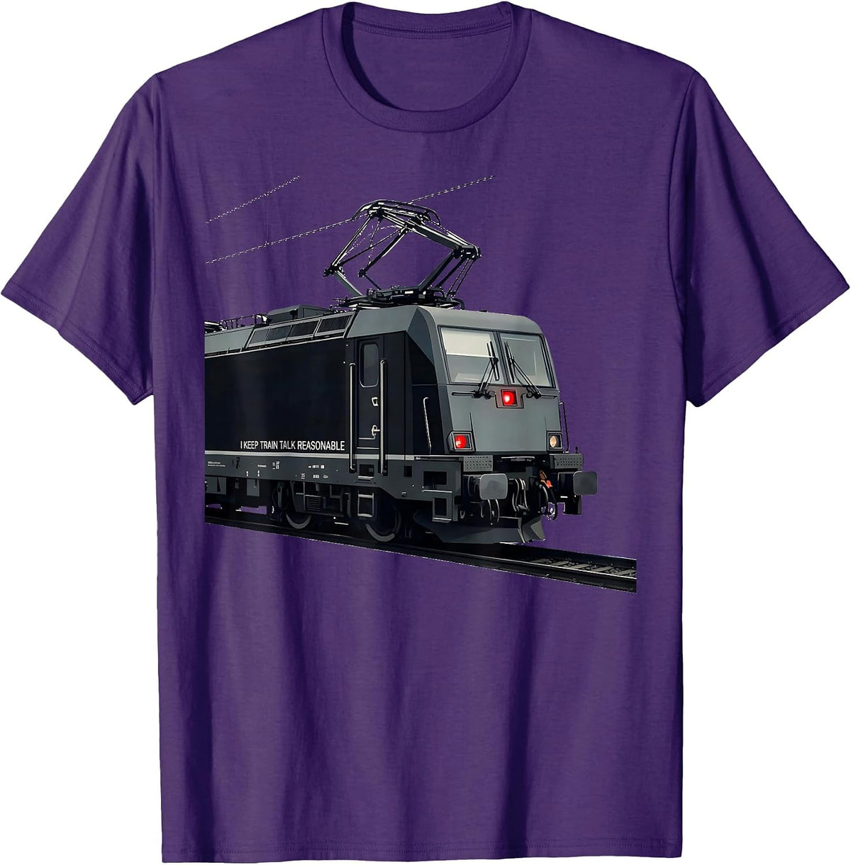 I Keep Train Talk Reasonable Funny Train Enthusiast T-Shirt - Purple