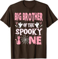 Big Brother of the Spooky One Halloween 1st Birthday Girl T-Shirt - Brown