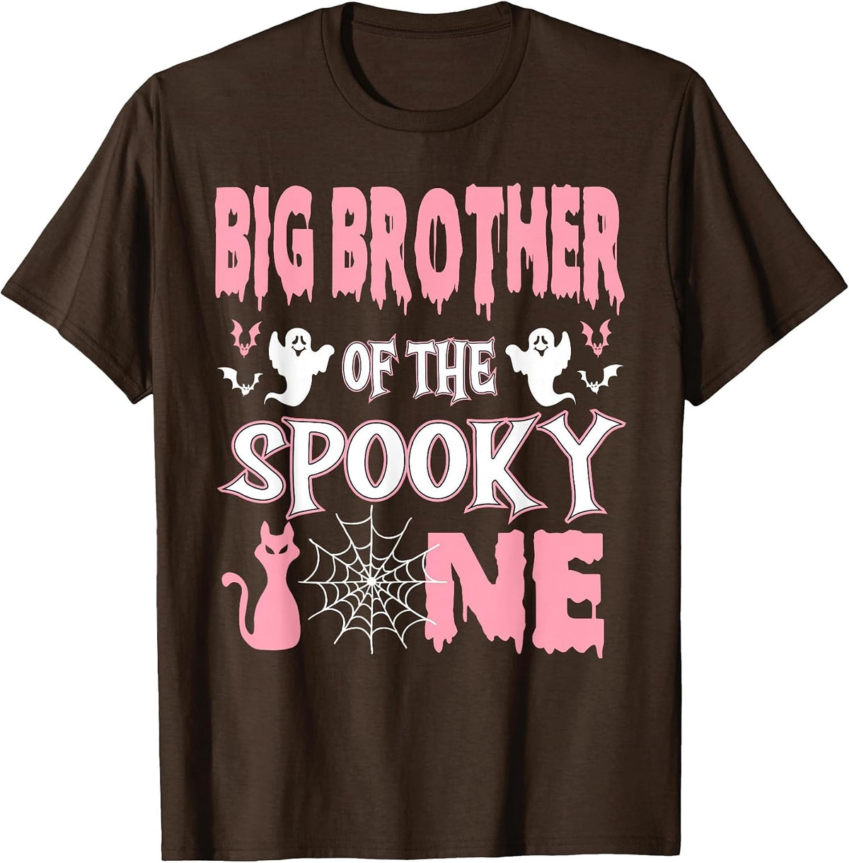 Big Brother of the Spooky One Halloween 1st Birthday Girl T-Shirt - Brown