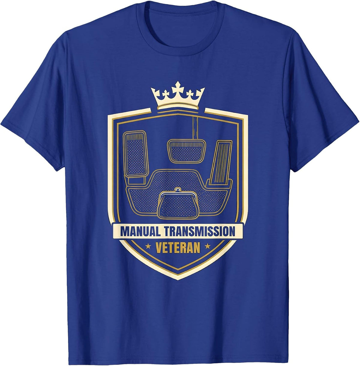 Men's Manual Transmission Veteran Classic Car Guy Stick Shift T-Shirt - Royal Blue