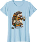 Women's Can't Chat, I'm Thrifting Funny Hedgehog Thrifting Collector T-Shirt - Baby Blue