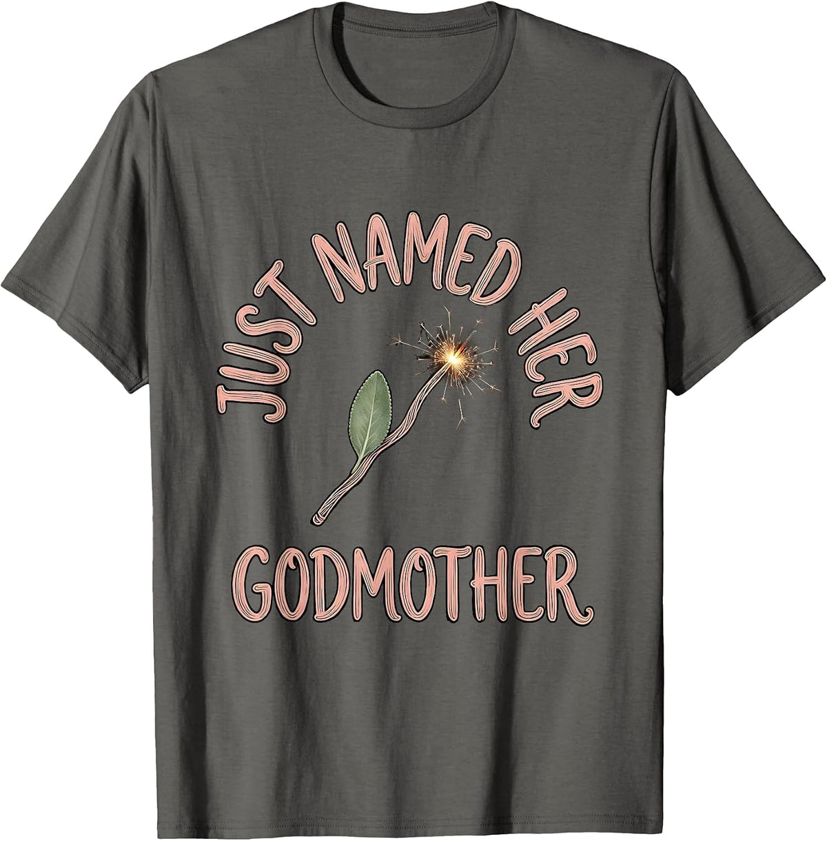 Just Named Her Godmother Boho Fairy Godmother Gift T-Shirt - Asphalt Grey